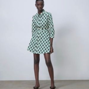 Zara Printed Dress with Belt